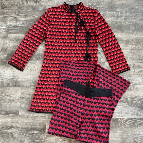 Zara Knit geometric print flare pants ♦️🟪 - Picture 12 of 15